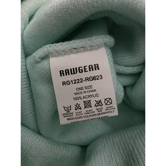 RawGear Beanie Stocking Hat Mens One Size Baby Blue Knit Logo RG623 Unisex NWT‎ - Picture 5 of 5